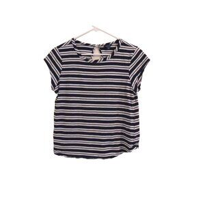 Nautica Nautical Top T-shirt Blue & White Striped Womens M
